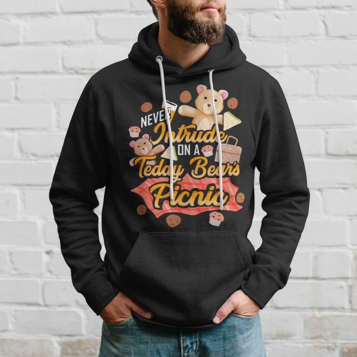 Cute Teddy Bear Never Intrude On A Picnic Toy Cartoon Hoodie Gifts for Him