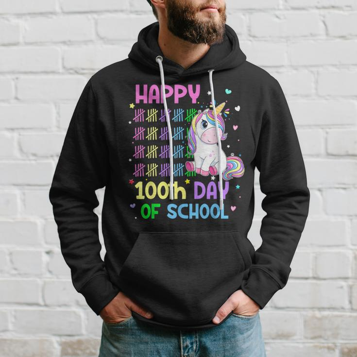Cute Unicorn Happy 100Th Day Of School Unicorn Girls Teacher Hoodie Gifts for Him