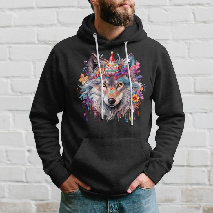 Cute Wolf Party Birthday Themed Festive Wolves Lover Themed Hoodie Gifts for Him