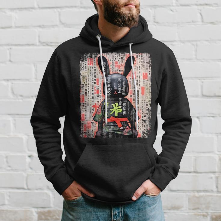 Cyberpunk Rabbit Japanese Futuristic Rabbit Samurei Hoodie Geschenke für Ihn