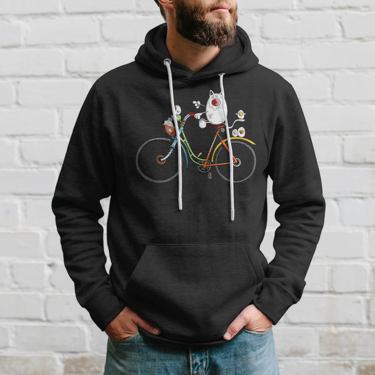 Cycling Cat I Cat Print Cat Fun Hoodie Geschenke für Ihn