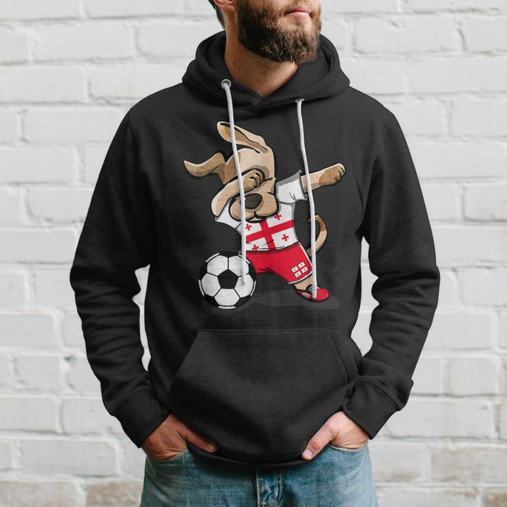 Dabbing Dog Georgia Football Georgian Flag Football Kapuzenpullover Geschenke für Ihn