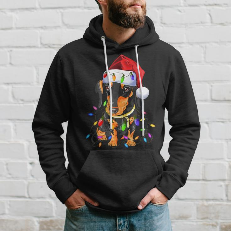 Dachshund Christmas Loves Led Cute Dog Lovers Hoodie Gifts for Him