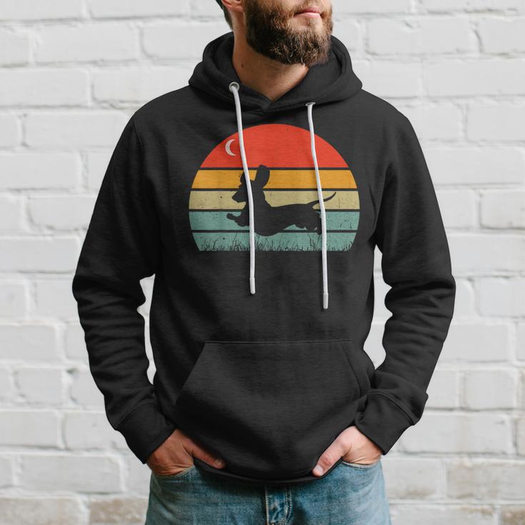 Dachshund Wiener Dog Sunset Retro Vintage Dog Lovers Hoodie Gifts for Him