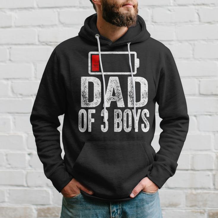 Dad Of 3 Boys Low Battery From Son Father's Day Birthday Hoodie Gifts for Him