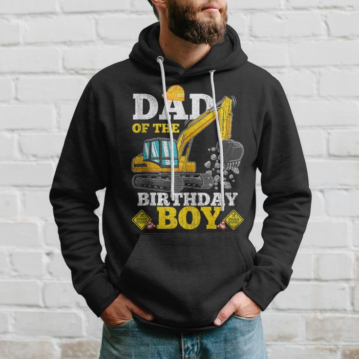 Dad Of The Birthday Boy Construction Birthday Excavator Hoodie Gifts for Him