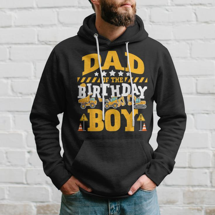 Dad Of The Birthday Boy Excavator Construction Truck Hoodie Gifts for Him