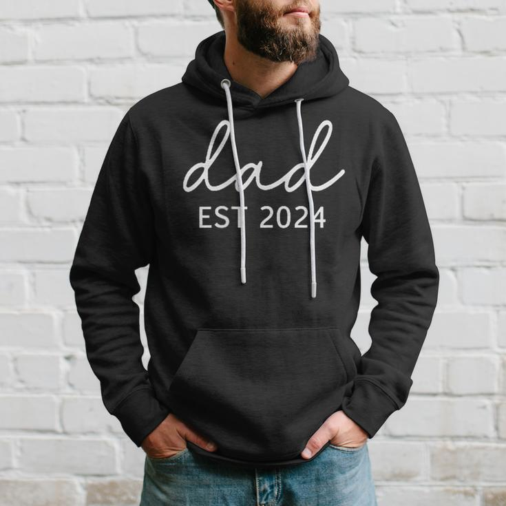 Dad Est 2024 Promoted To Daddy Baby Expect First Fathers Day Hoodie Gifts for Him