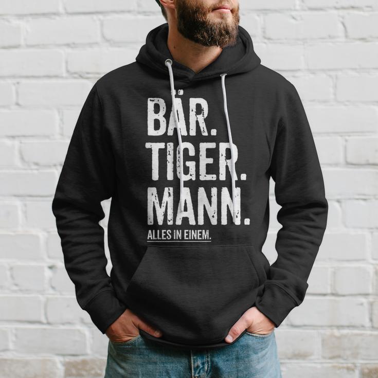 Dad Bear Tiger Man Beard Hipster Dad Beard Kapuzenpullover Geschenke für Ihn