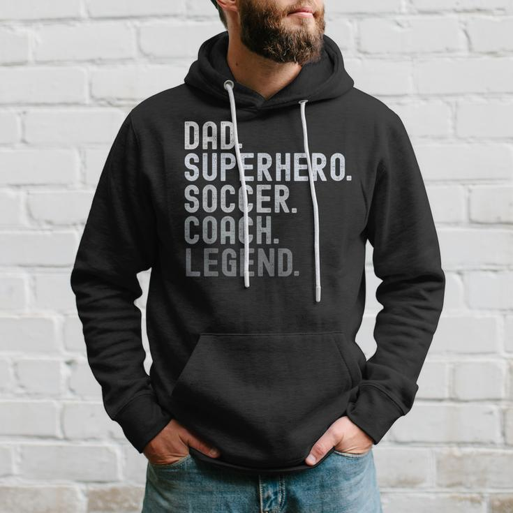 Dad Superhero Soccer Coach Legend Soccer Father's Day Hoodie Gifts for Him