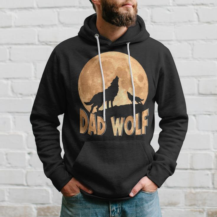 Dad Wolf Happy Father's Day Matching Wolf Lover Hoodie Gifts for Him
