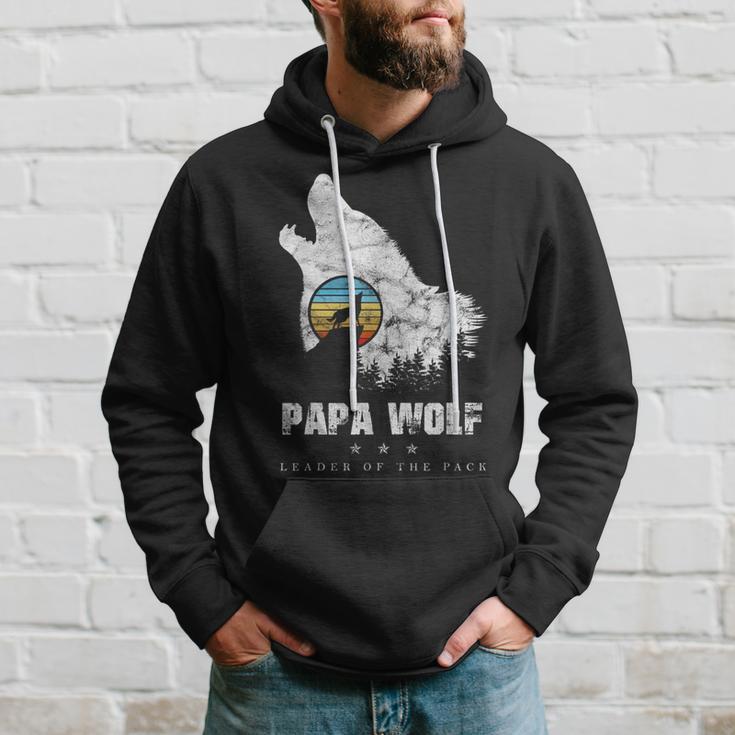 Dad Wolf Rudelführer Father's Day Wolfs intage Kapuzenpullover Geschenke für Ihn