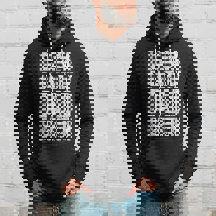 Dada Daddy Dad Bruh Fathers Day 2024 Dad Son Vintage Hoodie Gifts for Him