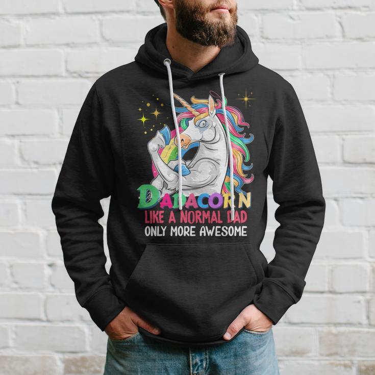 Dadacorn Muscle Unicorn Familienmatching Für Papa-Liebhaber Kapuzenpullover Geschenke für Ihn