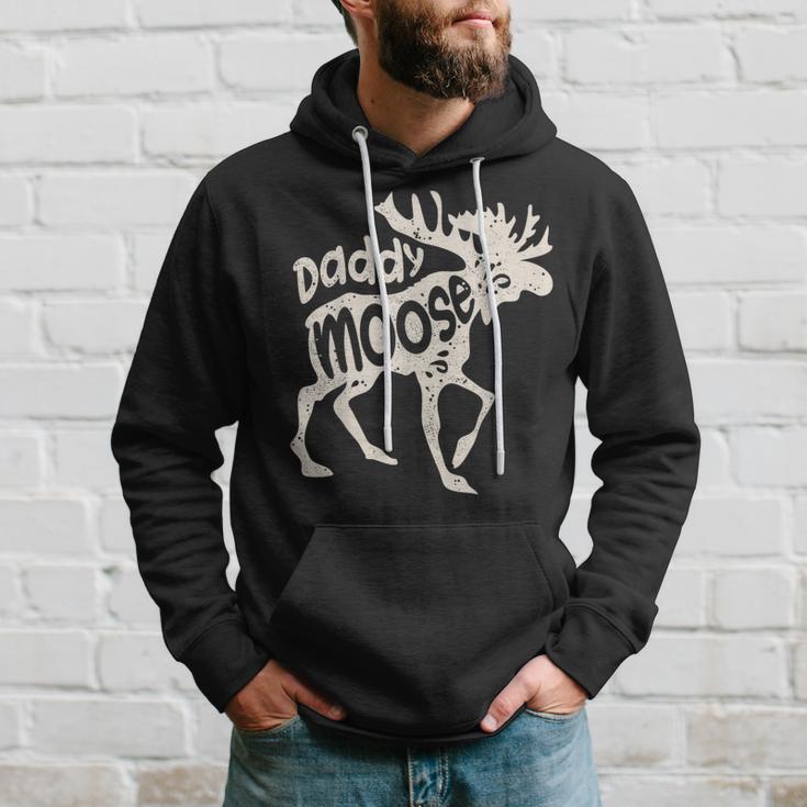 Daddy Moose Fathers Day Dad Papa Family Matching Vintage Hoodie Gifts for Him