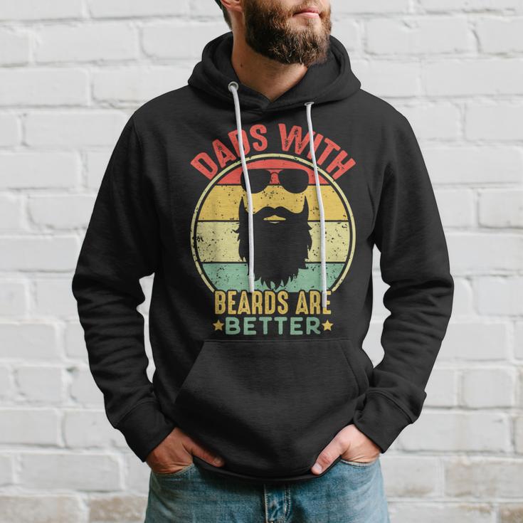 Dads With Beards Are Better Vintage Father's Day Joke Hoodie Gifts for Him