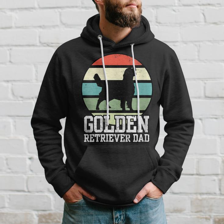 Damen Golden Retriever Papa I Retro Retriever Mit-Ausschnitt Kapuzenpullover Geschenke für Ihn