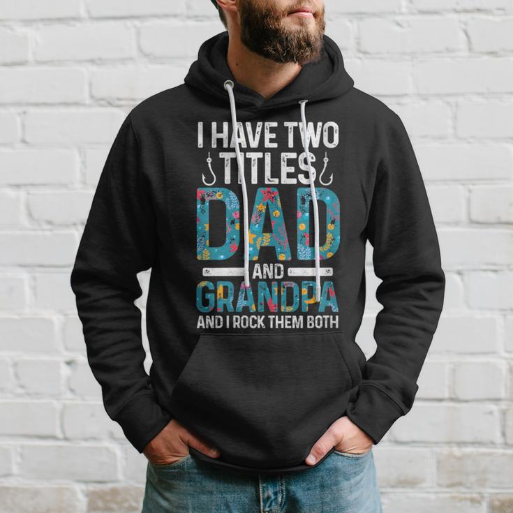 Damen Ich Habe Zwei Titel Papa Und Opa Großvater Mit-Ausschnitt Kapuzenpullover Geschenke für Ihn