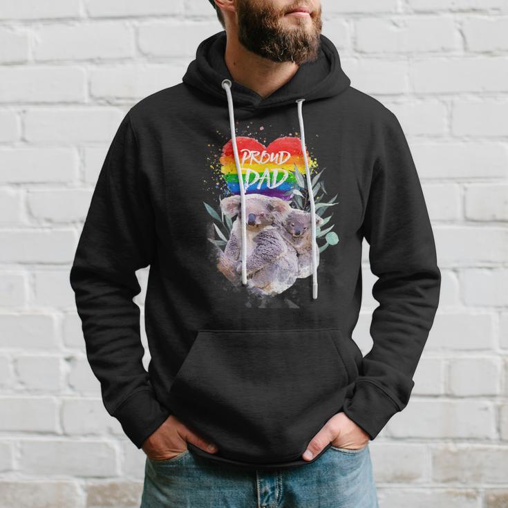 Damen Lgbt Pride Daddy Koala Bär Regenbogen Stolz Papaatertag Mit-Ausschnitt Kapuzenpullover Geschenke für Ihn