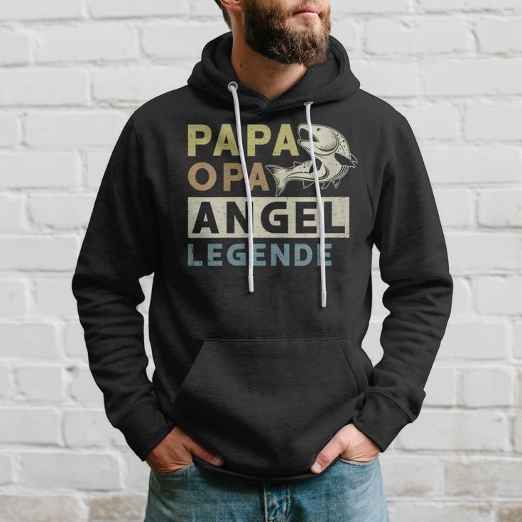 Damen Papa Opa Angel Legende Geschenk Zumatertag Für Angler Mit-Ausschnitt Kapuzenpullover Geschenke für Ihn