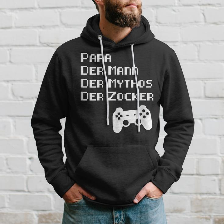 Damen Papa Zockerater Gamer Geburtstag Spruch Lustig Geschenk Mit-Ausschnitt Kapuzenpullover Geschenke für Ihn