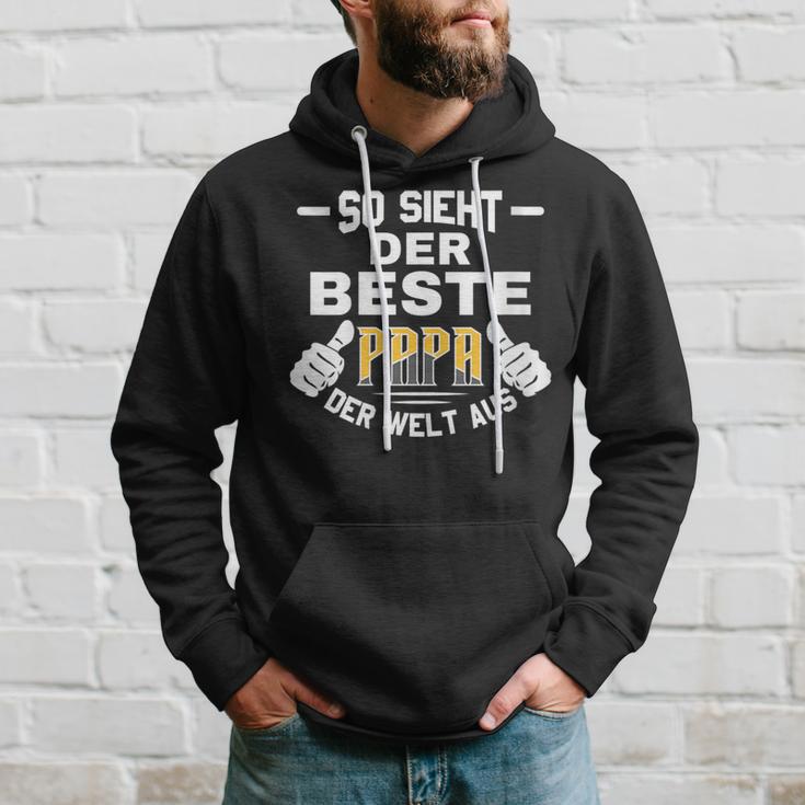 Damenateratertag So Sieht Der Beste Papa Der Welt Aus Mit-Ausschnitt Kapuzenpullover Geschenke für Ihn