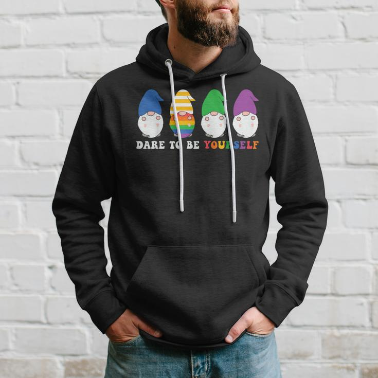 Dare To Be Yourself Cute Lgbt Pride Hoodie Gifts for Him