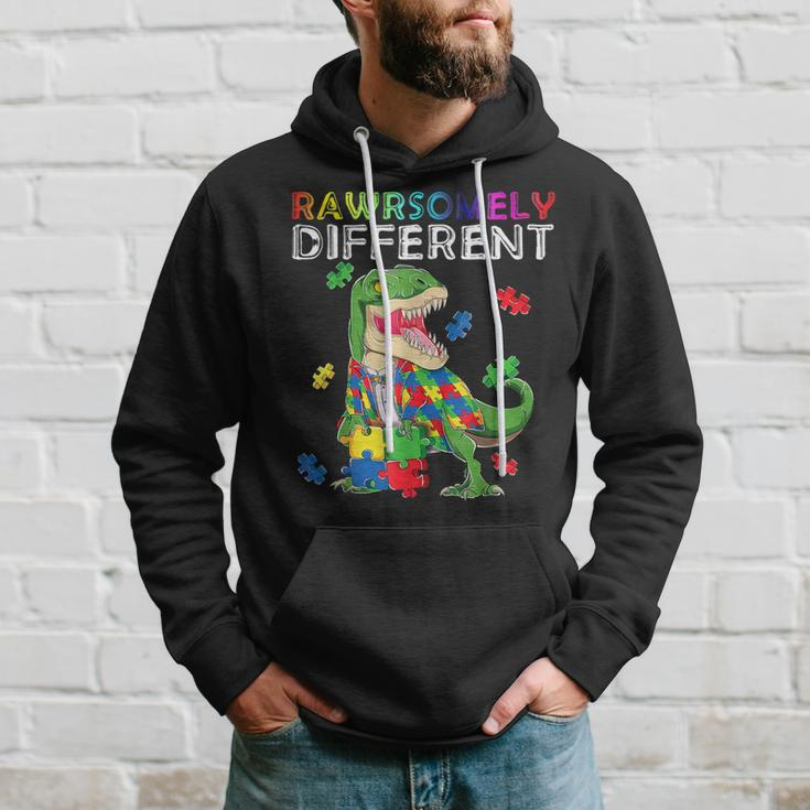 Dare To Be Yourself Different Autism Awareness Dinosaur Hoodie Gifts for Him