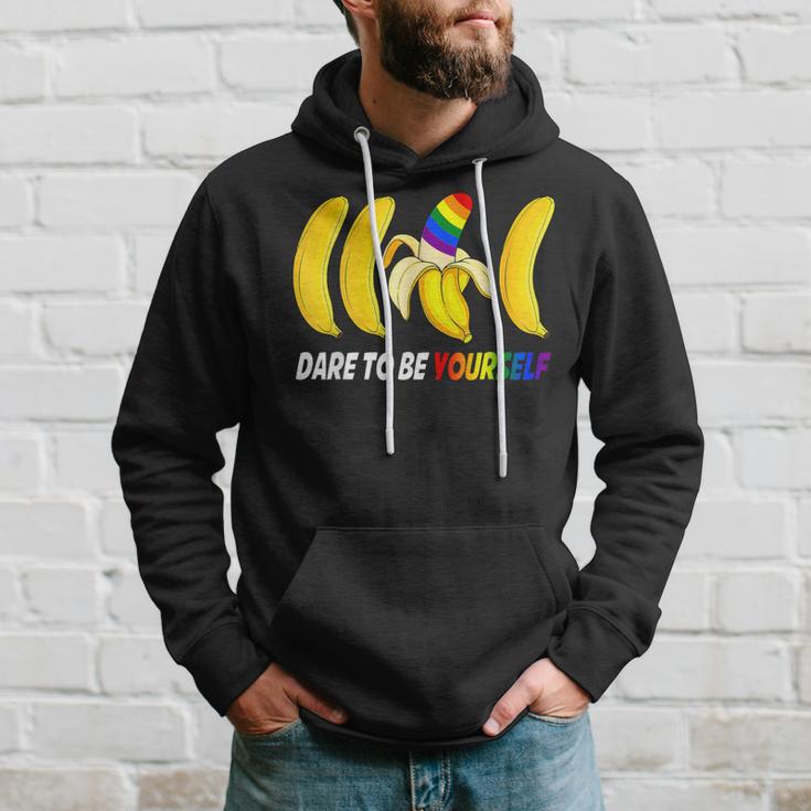 Dare To Be Yourself Bananas Gay Lgbt Pride Hoodie Gifts for Him