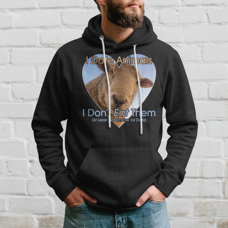 I Date Animals I Don't Eat Them Sheep Vegan Vegetarian Hoodie Gifts for Him