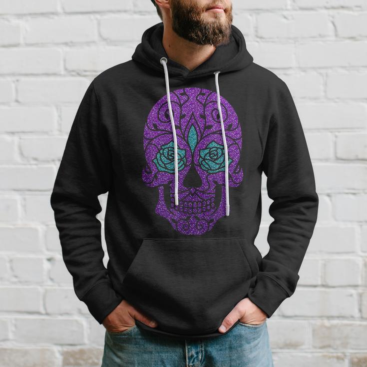 Day Of The Dead Cinco De Mayo Purple Sugar SkullHoodie Gifts for Him