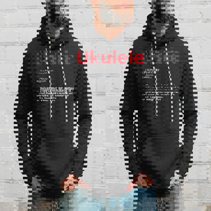Definition Ukulele Hawaiian Guitar Musician Uke Acoustic Hoodie Gifts for Him