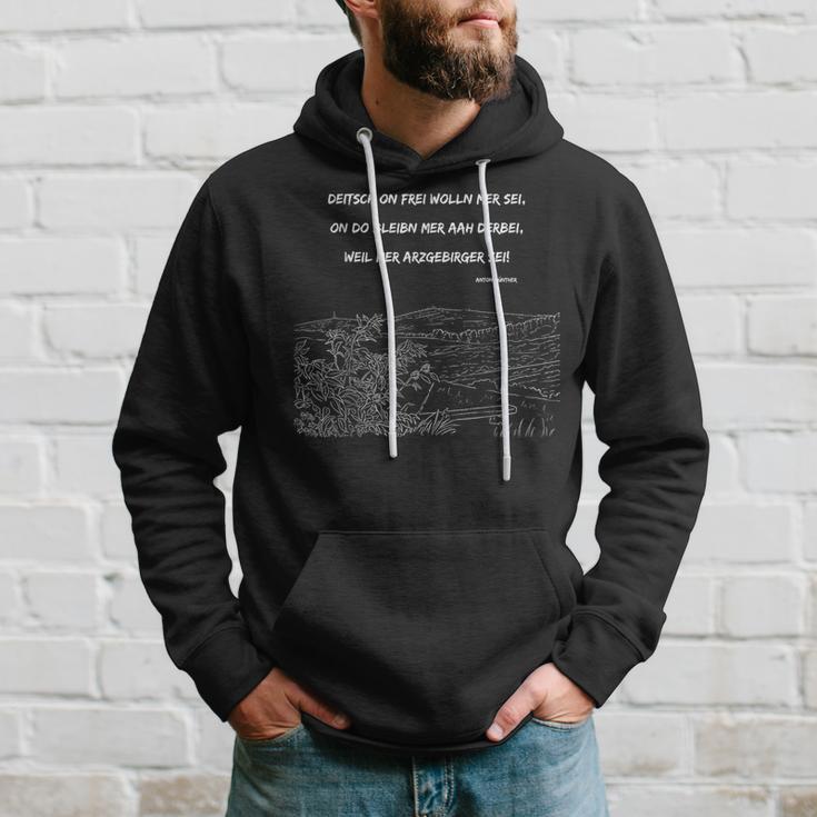 Deitsch On Frei Wolln Mer Sei Erzgebirge Arzgebirg Hoodie Geschenke für Ihn