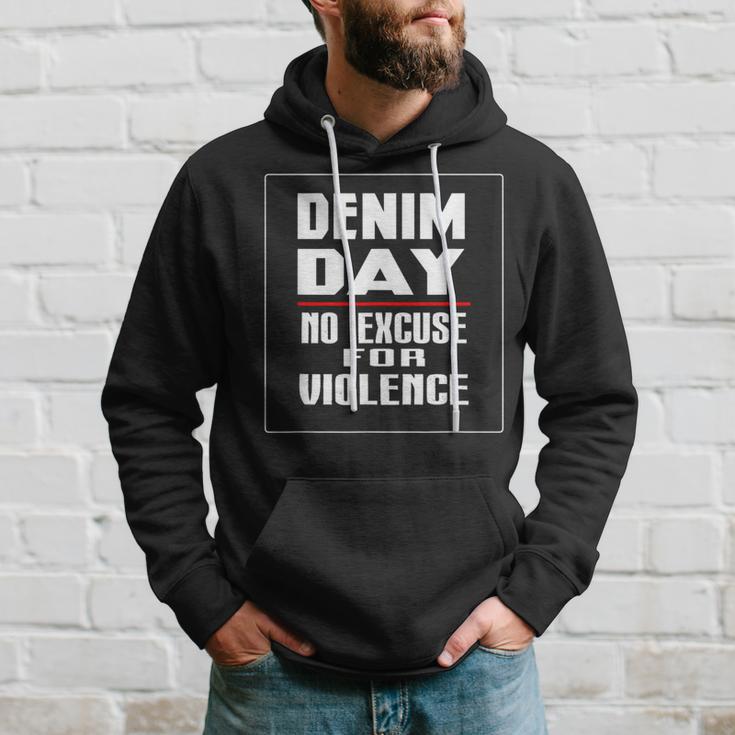 Denim Day Awareness No Excuse For Violence Novelty Hoodie Gifts for Him