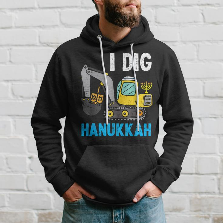 I Dig Hanukkah Excavator Construction Toddler Hanukkah Boys Hoodie Gifts for Him