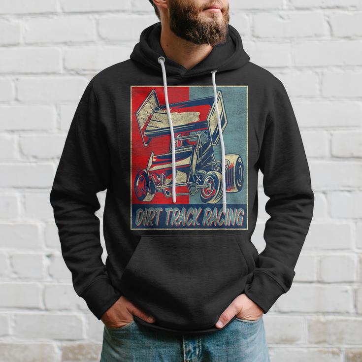 Dirt Track Racing Race Sprint Car Vintage Retro Dirt Track Hoodie Gifts for Him