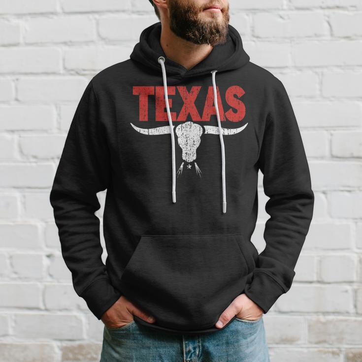 Distressed Texas Angry Longhorn Bull Hoodie Gifts for Him