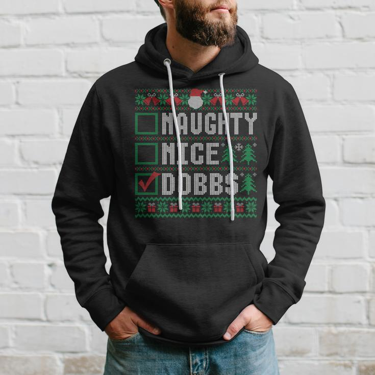 Dobbs Family Name Xmas Naughty Nice Dobbs Christmas List Hoodie Gifts for Him