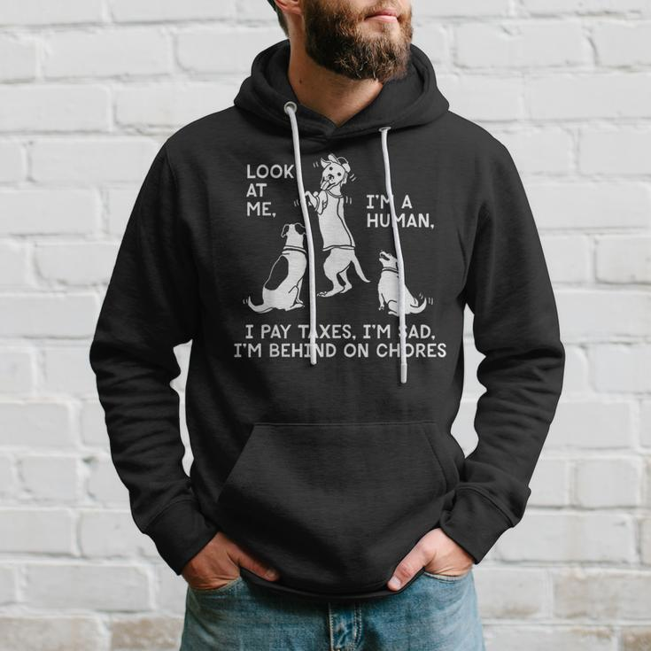 Dog Mocks Humans Look At Me I'm A Human Hoodie Gifts for Him