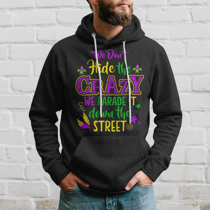 We Don't Hide Crazy Parade It Bead Mardi Gras Carnival Hoodie Gifts for Him