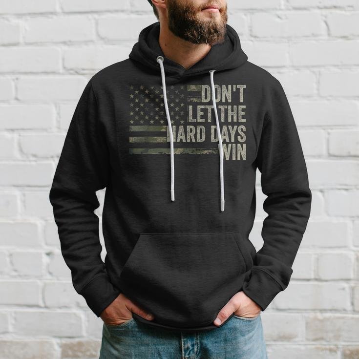 Don't Let The Hard Days Win Vintage American Flag Hoodie Gifts for Him