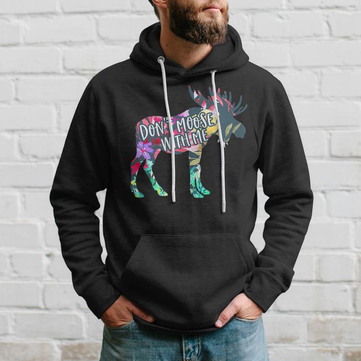 Don't Moose With Me Colorful Moose Wildlife Animal Hoodie Gifts for Him