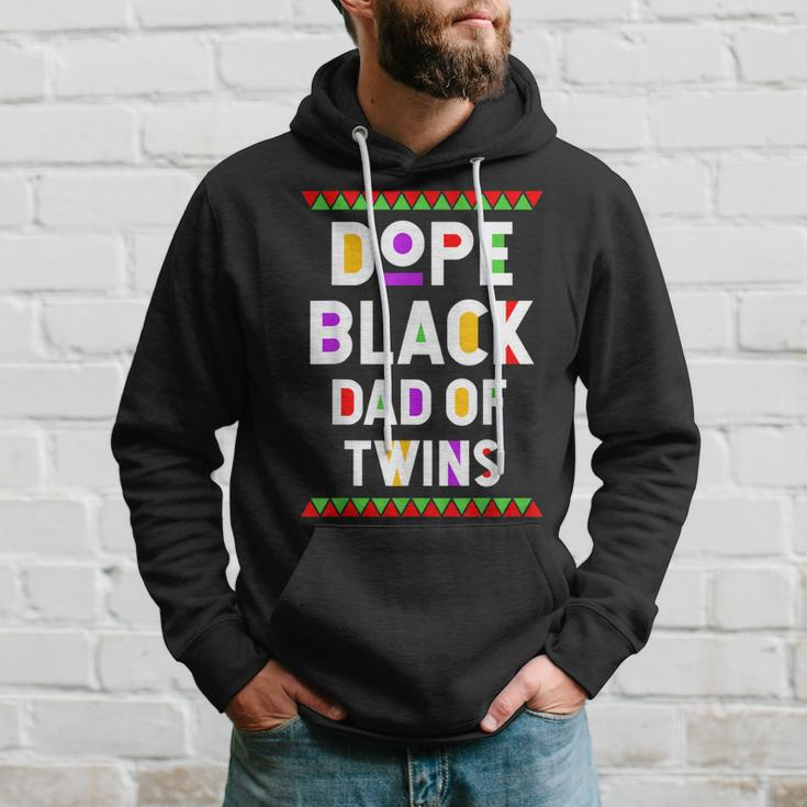 Dope Black Dad Of Twins African American Black History Month Hoodie Gifts for Him