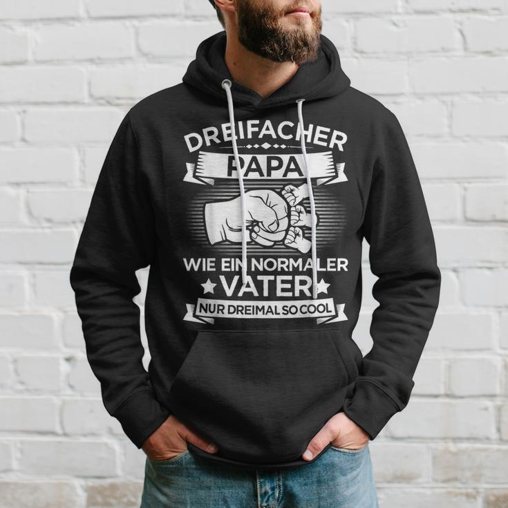 Dreifacher Papaater 3 Kinder Zumatertag Geburtstag Kapuzenpullover Geschenke für Ihn