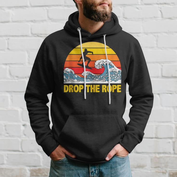 Drop The Rope Wakesurf Wakesurfing Boat Lake Surf Hoodie Gifts for Him