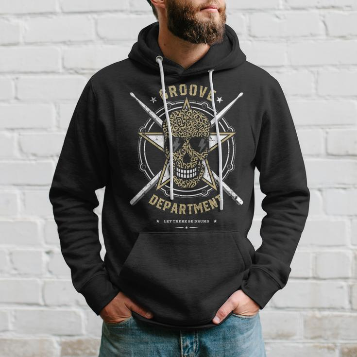 Drummer Groove Department For Rock Heavy Metal Musician Hoodie Gifts for Him
