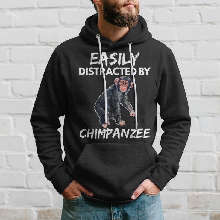 Easily Distracted By Chimpanzee Zoo Animal Lover Hoodie Gifts for Him