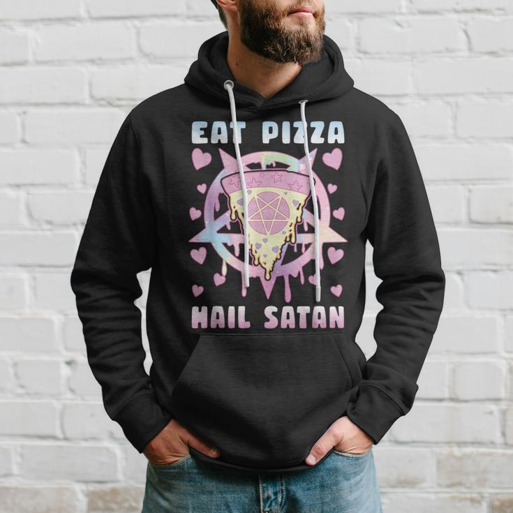 Eat Pizza Hail Satan Occult Satanic Hoodie Geschenke für Ihn