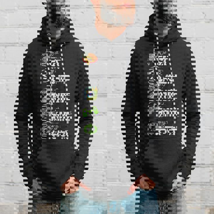 Eat Sleep Anime Gaming Repeat Japan Kawaii Manga Anime Hoodie Gifts for Him