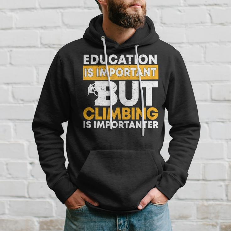 Education Climbing Wall Climber Rock Climbing Hoodie Gifts for Him